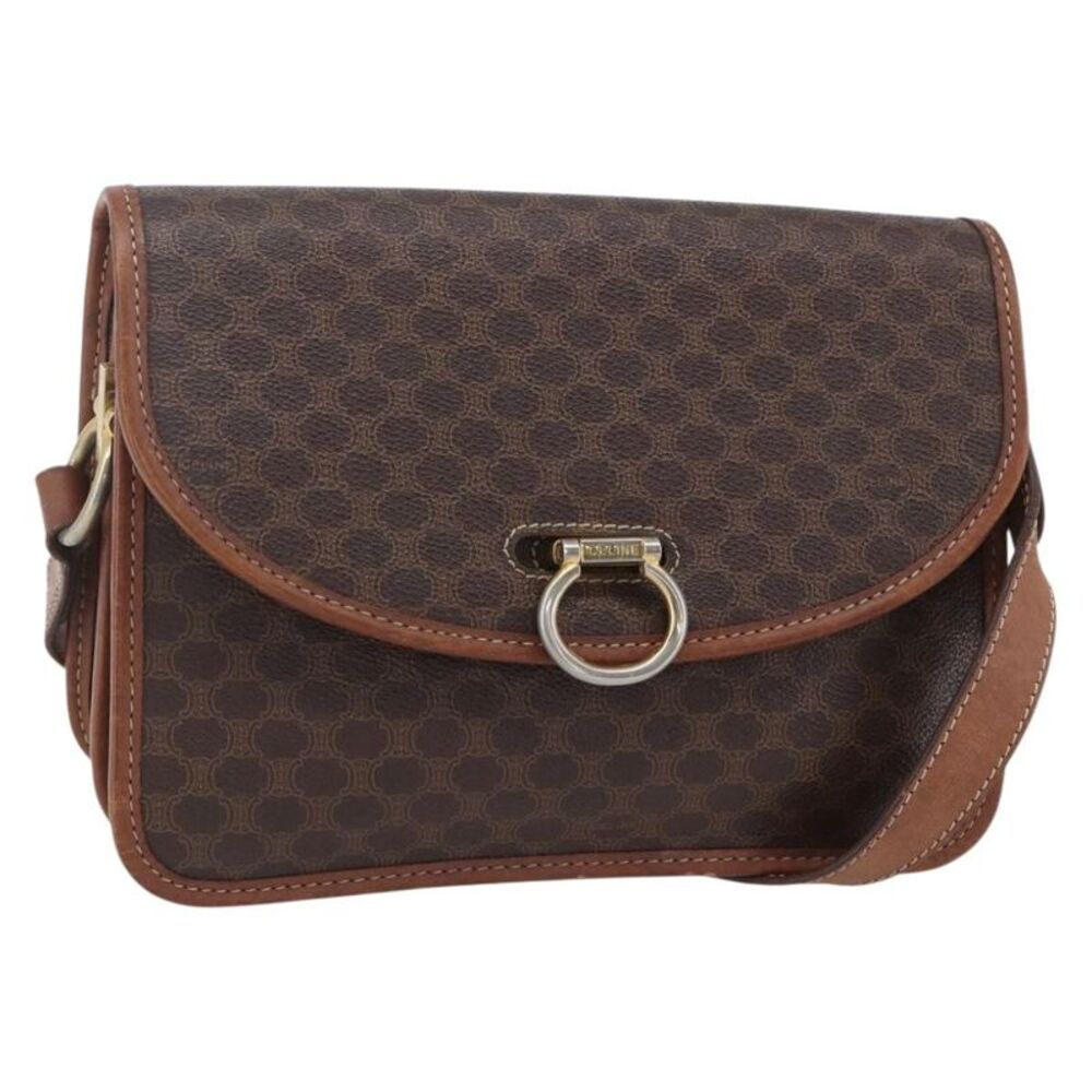 Celine Flap Shoulder Canvas Brown Canvas Shoulder Bag Bag